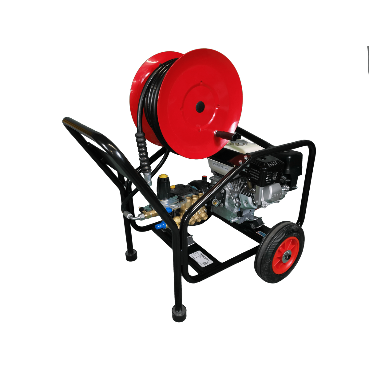 Maxflow Honda GX200 Petrol Pressure Washer – 14 LPM Cage Frame with 20M Reel