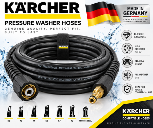Kärcher K2–K7 10m Quick Connect Replacement Pressure Washer Hose