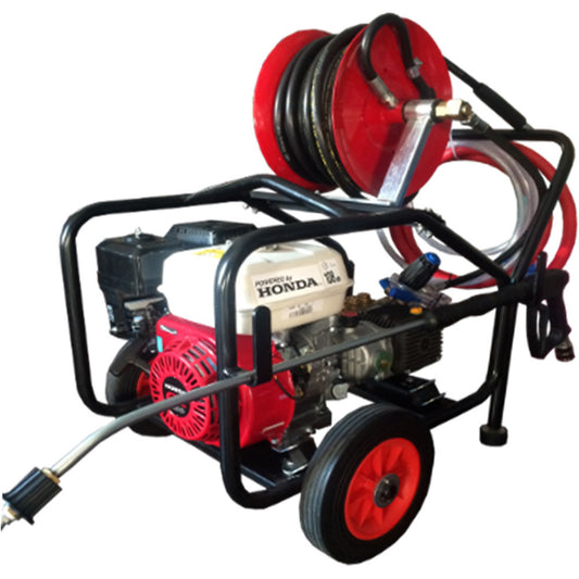 Maxflow Honda GX200 Petrol Pressure Washer – 14 LPM Cage Frame with 20M Reel Electric Start