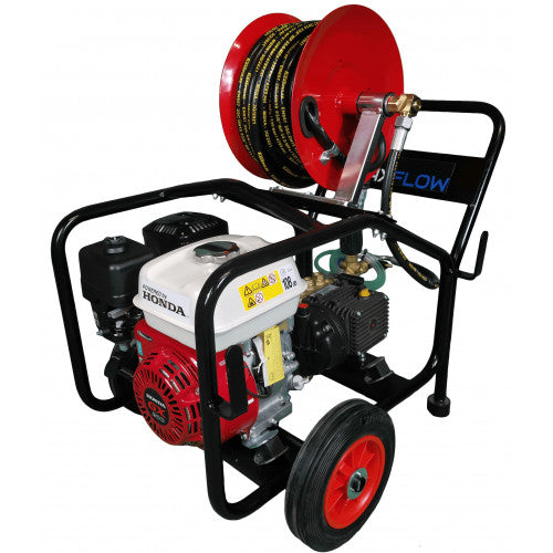 Maxflow Honda GX200 Petrol Pressure Washer – 14 LPM Cage Frame with 20M Reel
